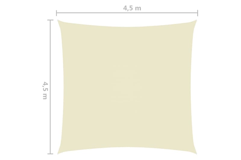 Solsegel oxfordtyg fyrkantigt 4,5x4,5 m gräddvit - Vit - Solsegel