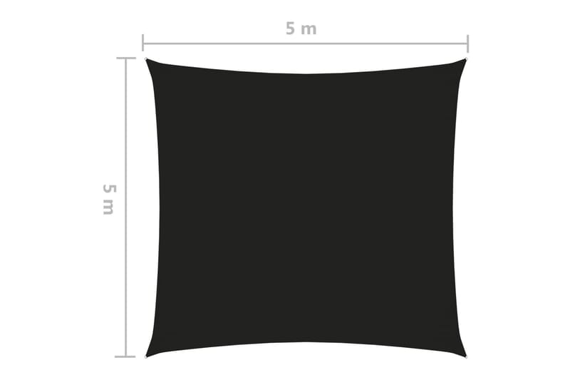 Solsegel oxfordtyg fyrkantigt 5x5 m svart - Svart - Solsegel