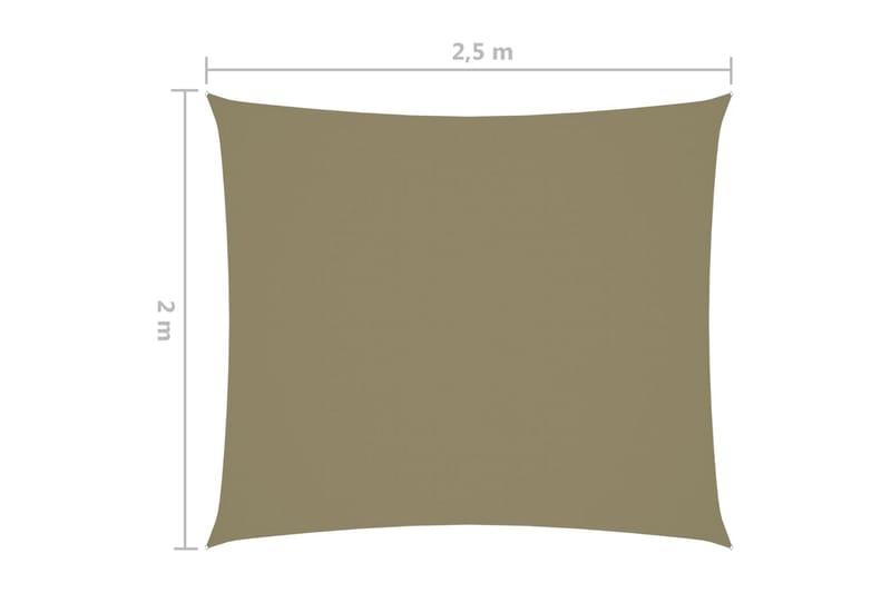 Solsegel oxfordtyg rektangulärt 2x2,5 m beige - Beige - Solsegel