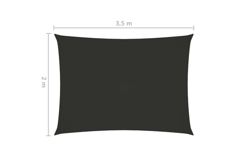 Solsegel oxfordtyg rektangulärt 2x3,5 m antracit - Grå - Solsegel