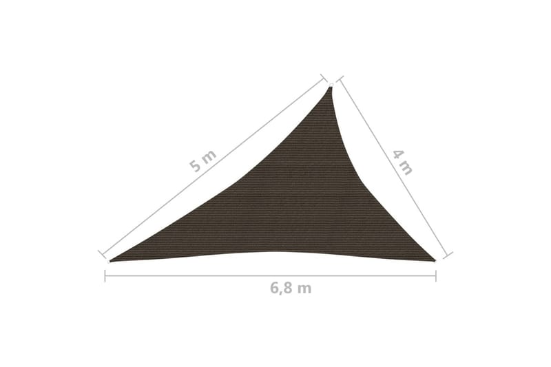 Solsegel 160 g/m² brun 4x5x6,8 m HDPE - Brun - Solsegel