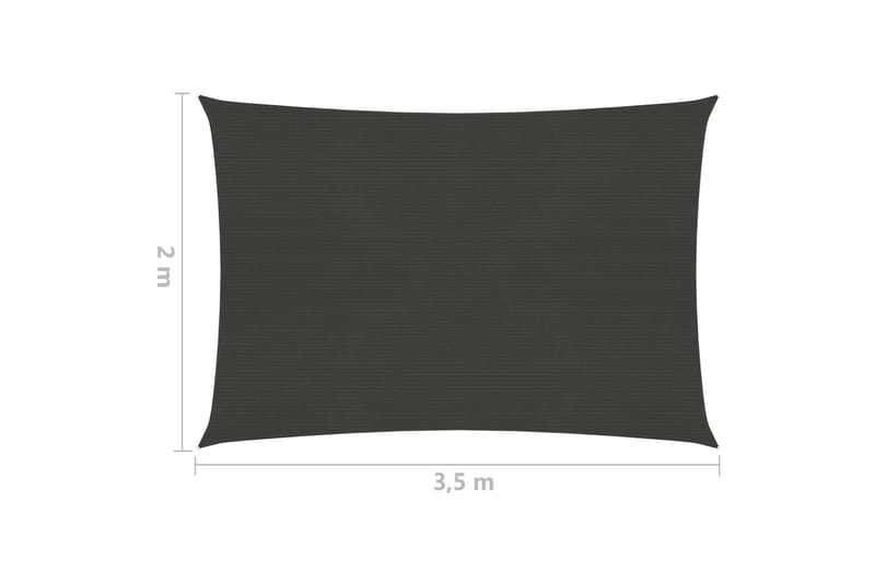 Solsegel HDPE fyrkantigt 2x3,5 m antracit - Antracit - Solsegel