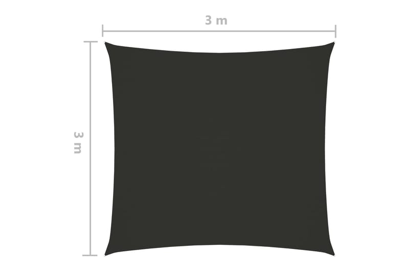 Solsegel oxfordtyg fyrkantigt 3x3 m antracit - Grå - Solsegel