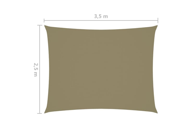 Solsegel oxfordtyg rektangulärt 2,5x3,5 m beige - Beige - Solsegel