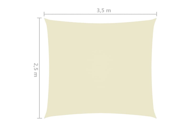 Solsegel oxfordtyg rektangulärt 2,5x3,5 m gräddvit - Vit - Solsegel
