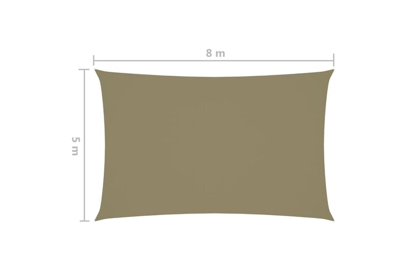 Solsegel oxfordtyg rektangulärt 5x8 m beige - Beige - Solsegel