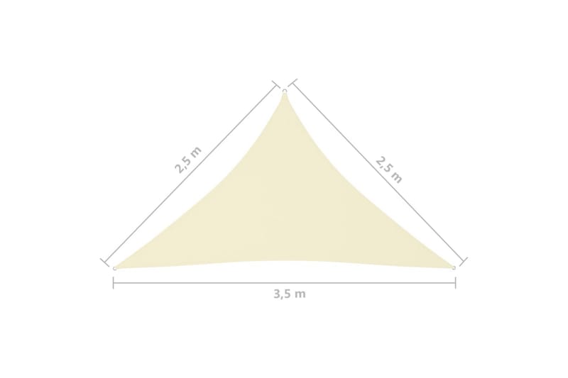 Solsegel oxfordtyg trekantigt 2,5x2,5x3,5 m gräddvit - Vit - Solsegel
