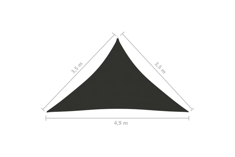 Solsegel oxfordtyg trekantigt 3,5x3,5x4,9 m antracit - Antracit - Solsegel