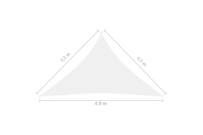Solsegel Oxfordtyg trekantigt 3,5x3,5x4,9 m vit - Vit - Solsegel