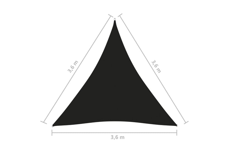 Solsegel oxfordtyg trekantigt 3,6x3,6x3,6 m svart - Svart - Solsegel