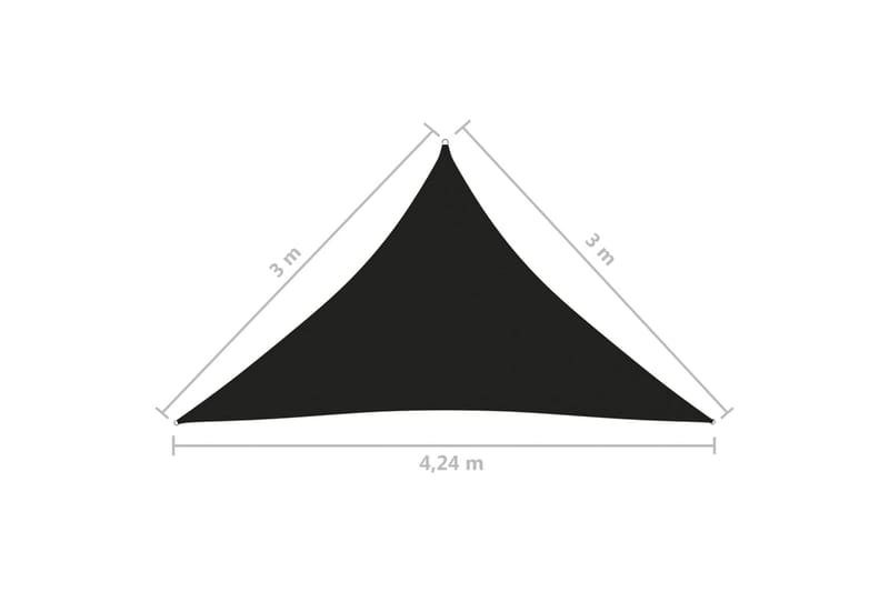 Solsegel oxfordtyg trekantigt 3x3x4,24 m svart - Svart - Solsegel