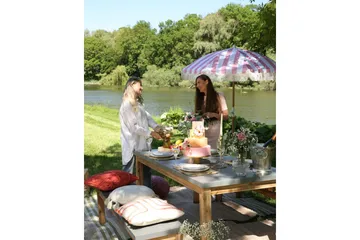 Teulon Parasoll 150 cm - Rosa/Vit/Ljusbrun - Utemöbler & utemiljö - Solskydd - Parasoll