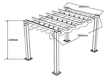 Trädgårdsgazebo SUNSET Pergola 3x4 m - grå - Utemöbler & utemiljö - Solskydd - Pergola
