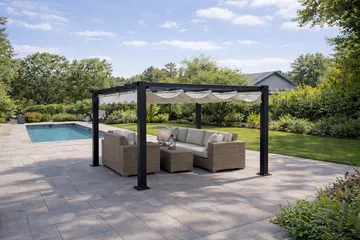 Trädgårdsgazebo SUNSET Pergola 3x4 m - grå - Utemöbler & utemiljö - Solskydd - Pergola