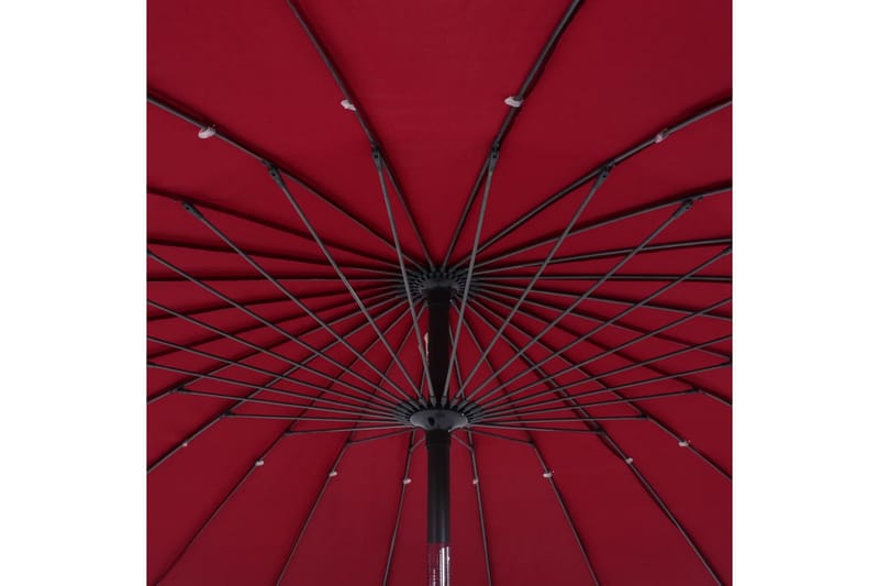Trädgårdsparasoll med aluminiumstång 270 cm vinröd - Röd - Parasoll