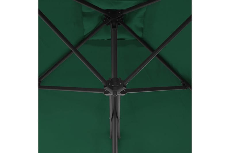 Trädgårdsparasoll med stålstång 250x250 cm grön - Grön - Parasoll