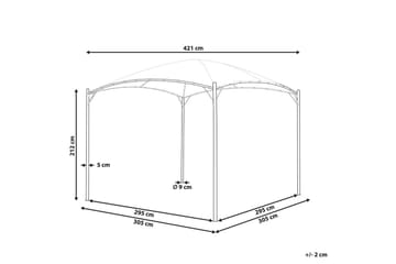 Trädgårdspergola Vomero Grå/svart - Grå/svart - Utemöbler & utemiljö - Solskydd - Pergola