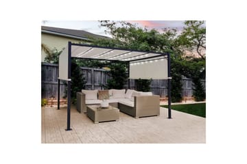 Trädgårdspergola Parga Beige/svart - Beige/svart - Utemöbler & utemiljö - Solskydd - Pergola