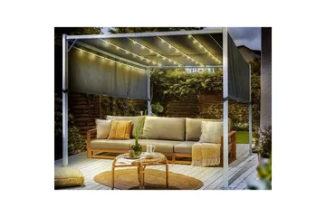 Trädgårdspergola Parga Grå/vit - Grå/vit - Utemöbler & utemiljö - Solskydd - Pergola