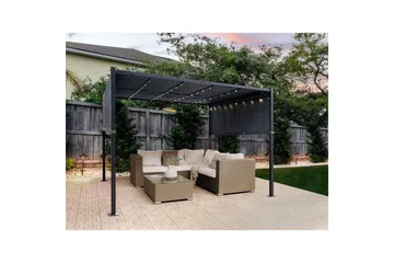Trädgårdspergola Parga Grå/svart - Grå/svart - Utemöbler & utemiljö - Solskydd - Pergola