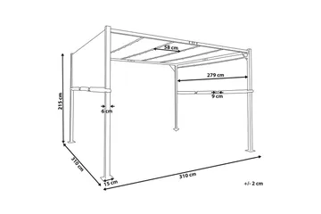Trädgårdspergola Parga Grå/svart - Grå/svart - Utemöbler & utemiljö - Solskydd - Pergola