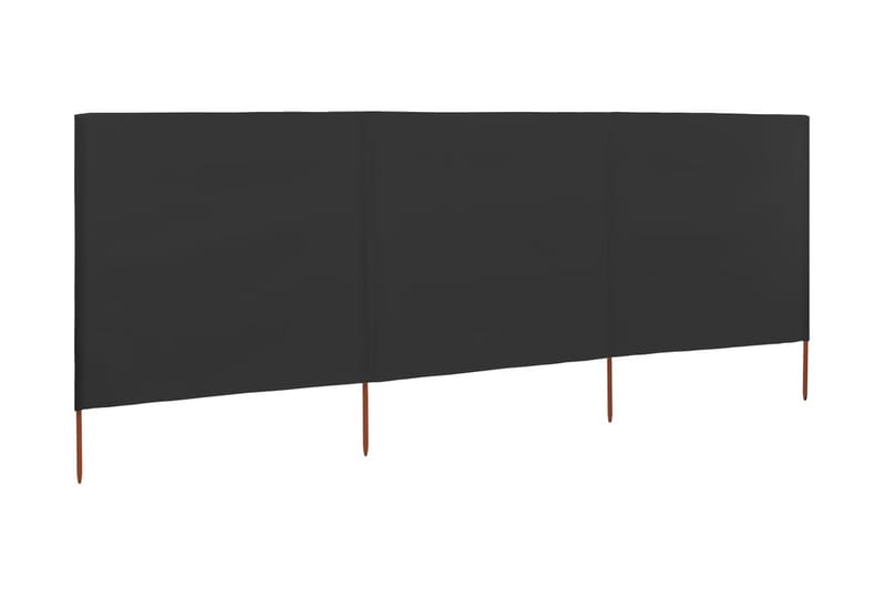 Vindskydd 3 paneler tyg 400x160 cm antracit - Grå - Insynsskydd & vindskydd