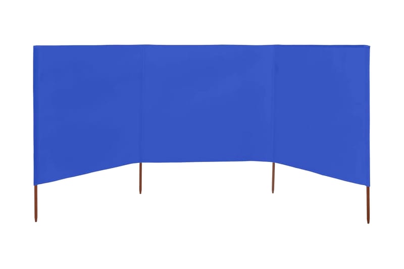 Vindskydd 3 paneler tyg 400x80 cm azurblå - Blå - Insynsskydd & vindskydd