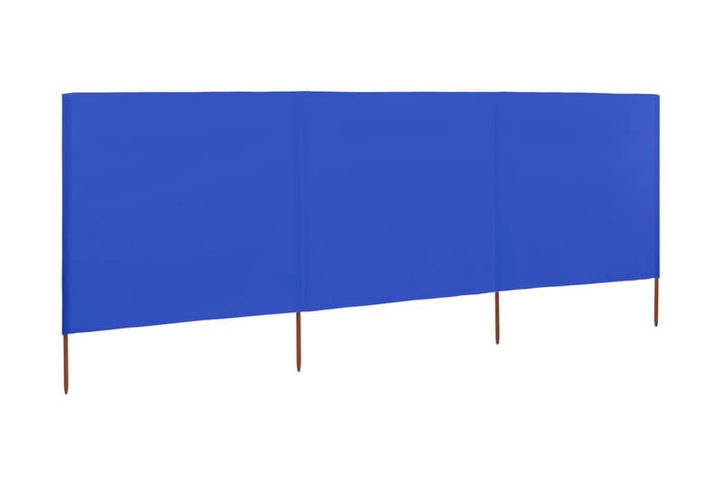 Vindskydd 3 paneler tyg 400x80 cm azurblå - Blå - Insynsskydd & vindskydd