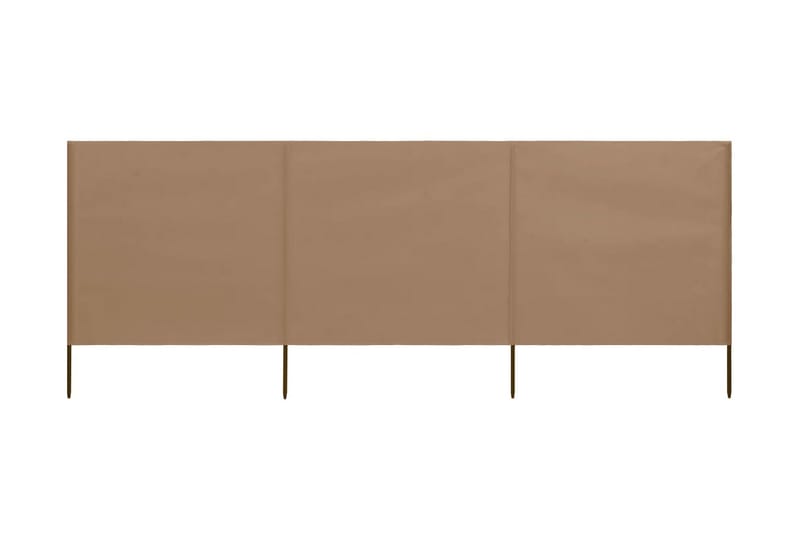 Vindskydd 3 paneler tyg 400x120 cm taupe - Brun - Insynsskydd & vindskydd