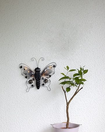 Butterfly Solcellsdekoration 39 cm - svart - Utemöbler & utemiljö - Trädgårdsdekoration & utemiljö - Trädgårdsbelysning