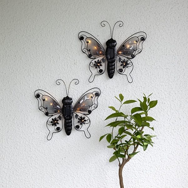 Butterfly Solcellsdekoration 39 cm - svart - Utemöbler & utemiljö - Trädgårdsdekoration & utemiljö - Trädgårdsbelysning