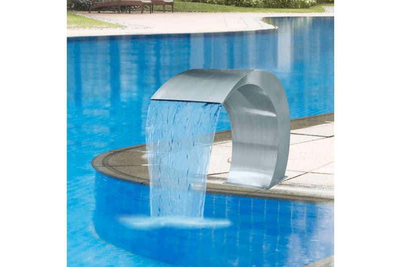 Poolfontän trädgårdsvattenfall i rostfritt stål 45x30x60 cm - Silver - Damm & fontän