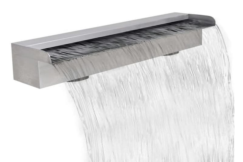 Rektangulärt Vattenfall Poolfontän i rostfritt stål 60 cm - Silver - Damm & fontän