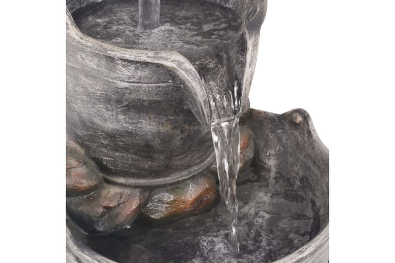 Vattendekoration med kran och hinkar i polyresin - Grå - Trädgårdsfontän