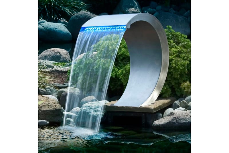Ubbink Vattenfall rostfritt stål LED-belysning - Silver - Damm & fontän