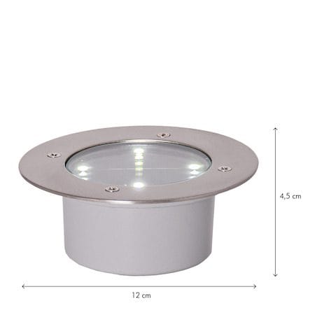 Decklight Solcellsspotlight 12 cm - silver - Utemöbler & utemiljö - Trädgårdsdekoration & utemiljö - Trädgårdsbelysning