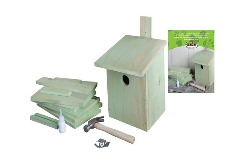 Esschert Design Fågelholk gör det själv 21,3x17x23,3 cm KG52 - Grön - Fågelmatare & fågelholk