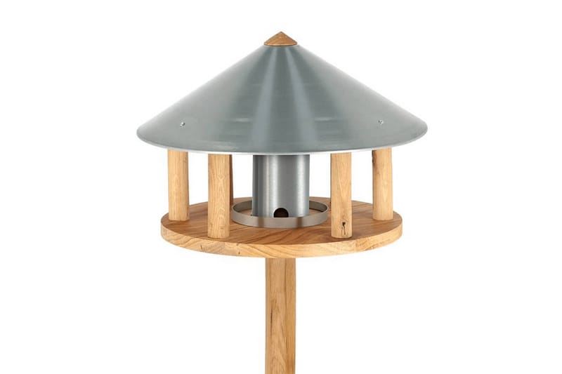 Esschert Design Fågelmatare med silo och runt tak zink - Flerfärgsdesign - Fågelmatare & fågelholk