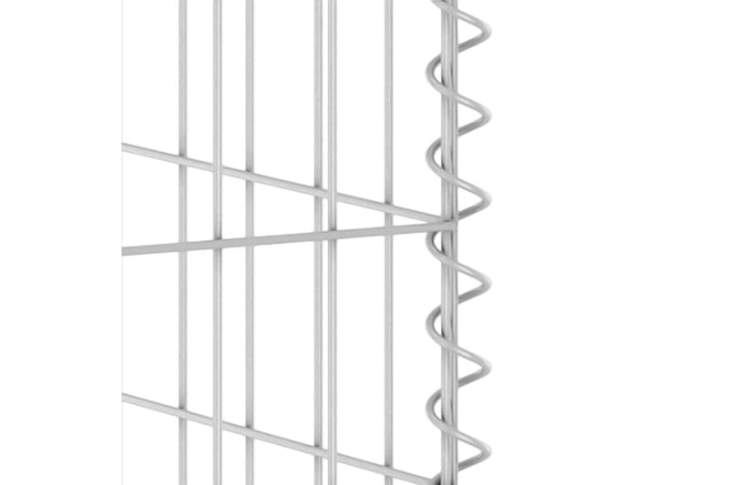 Gabionmur för soptunnor galvaniserat stål 180x100x110 cm - Silver - Staket & grind