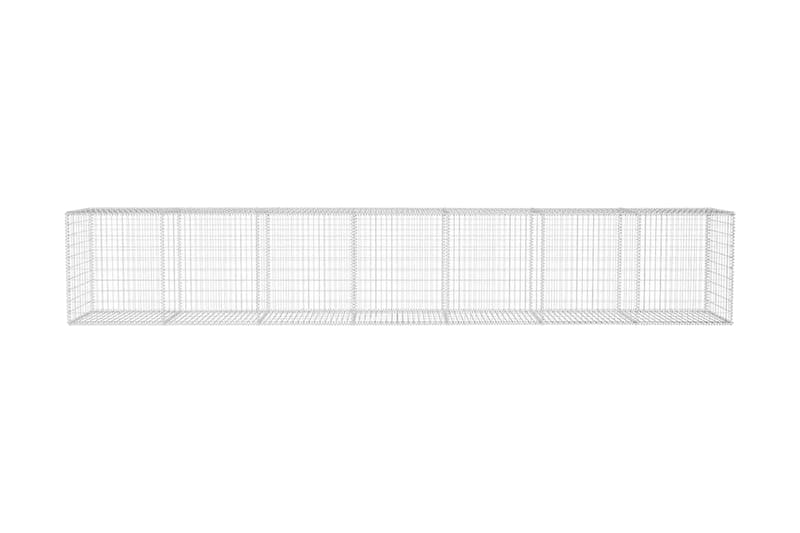 Gabionmur med lock galvaniserat stål 600x50x100 cm - Silver - Staket & grind