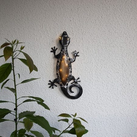 Gecko Solcellsdekoration 27 cm - svart - Utemöbler & utemiljö - Trädgårdsdekoration & utemiljö - Trädgårdsbelysning