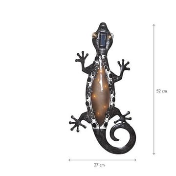 Gecko Solcellsdekoration 27 cm - svart - Utemöbler & utemiljö - Trädgårdsdekoration & utemiljö - Trädgårdsbelysning