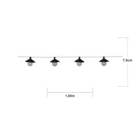 Globe Shade Solcellsslinga 180 cm - svart och transparent - Utemöbler & utemiljö - Trädgårdsdekoration & utemiljö - Trädgårdsbelysning