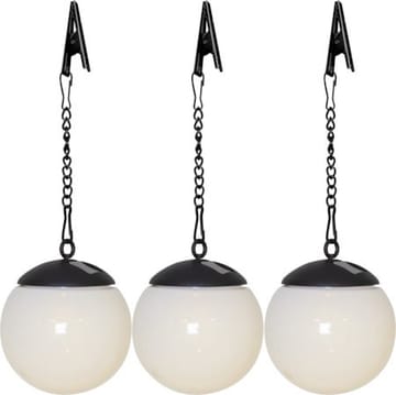 Globus Solcellsdekoration 10 cm - vit och svart - Utemöbler & utemiljö - Trädgårdsdekoration & utemiljö - Trädgårdsbelysning