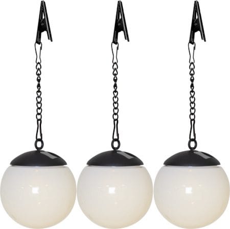 Globus Solcellsdekoration 10 cm - vit och svart - Utemöbler & utemiljö - Trädgårdsdekoration & utemiljö - Trädgårdsbelysning
