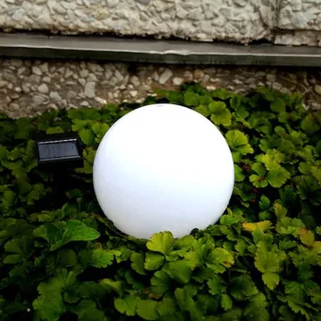 Globus Solcellsdekoration 20 cm - vit och svart - Utemöbler & utemiljö - Trädgårdsdekoration & utemiljö - Trädgårdsbelysning