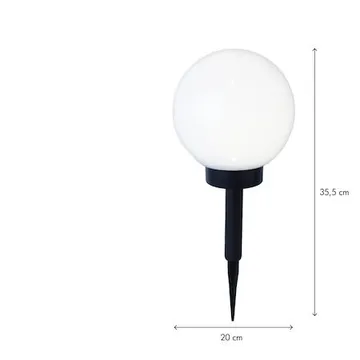 Globus Solcellsdekoration 20 cm - vit och svart - Utemöbler & utemiljö - Trädgårdsdekoration & utemiljö - Trädgårdsbelysning