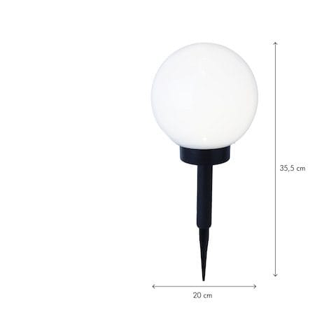 Globus Solcellsdekoration 20 cm - vit och svart - Utemöbler & utemiljö - Trädgårdsdekoration & utemiljö - Trädgårdsbelysning