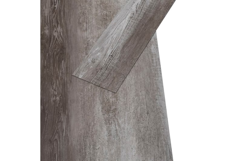 Golvbrädor PVC 4,46 m² 3 mm självhäftande randigt trä - Grå - Trall