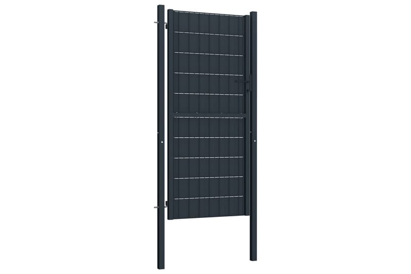 Grind PVC och stål 100x204 cm antracit - Grå - Staket & grind
